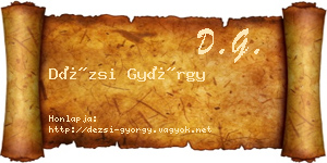 Dézsi György névjegykártya